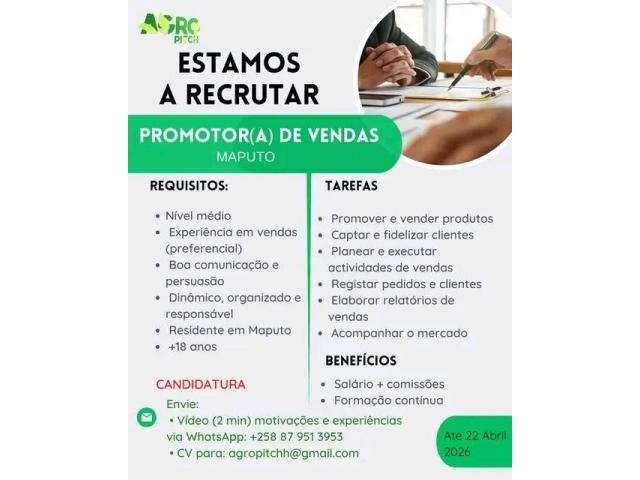 VAGA PARA PROMOTOR(A) DE VENDAS